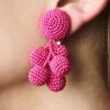MINI COCONUTS EARRINGS - FUCHSIA