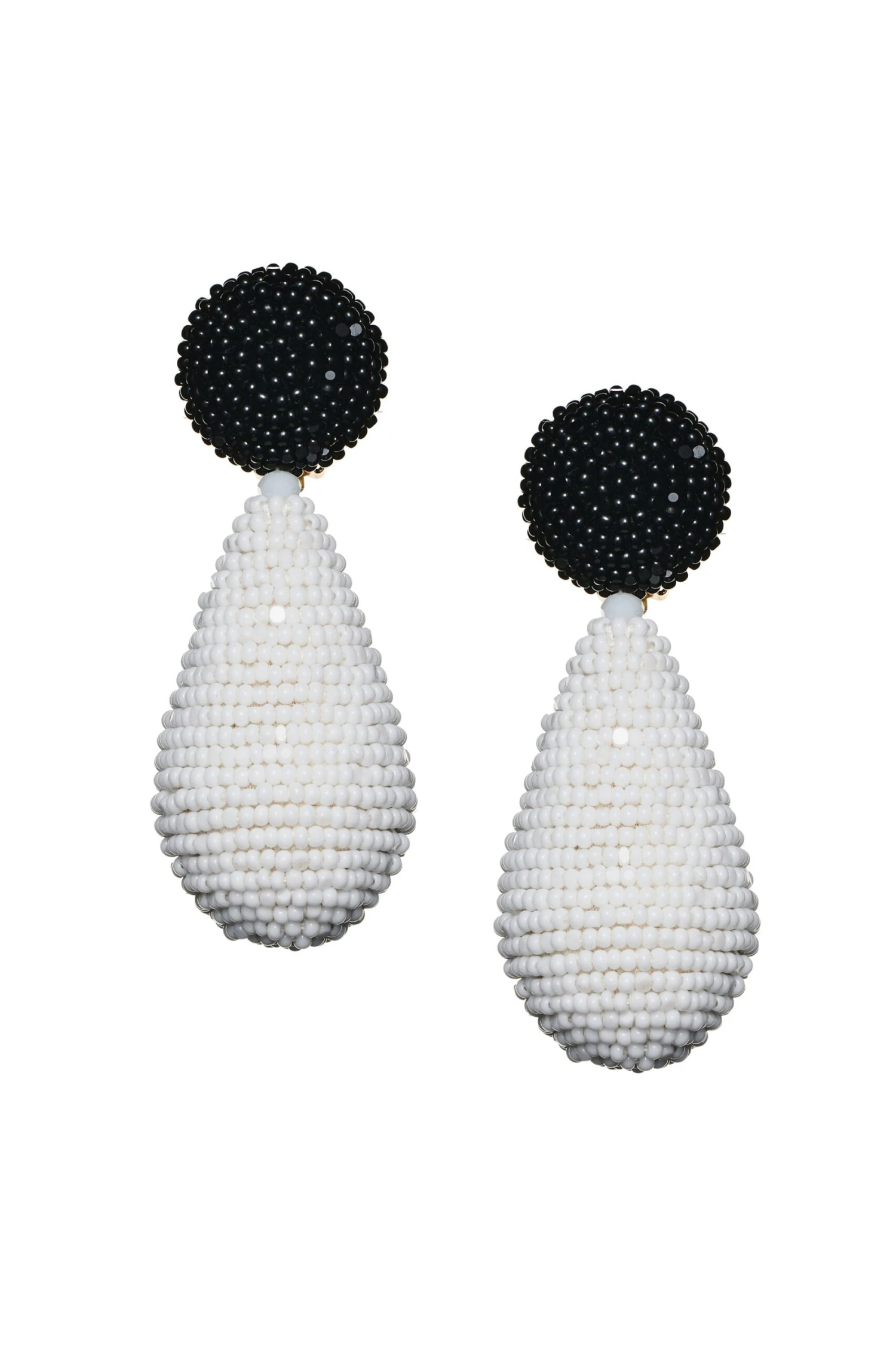 ALENA EARRINGS - WHITE/JET 4 ALENA EARRINGS - WHITE/JET - Image 2
