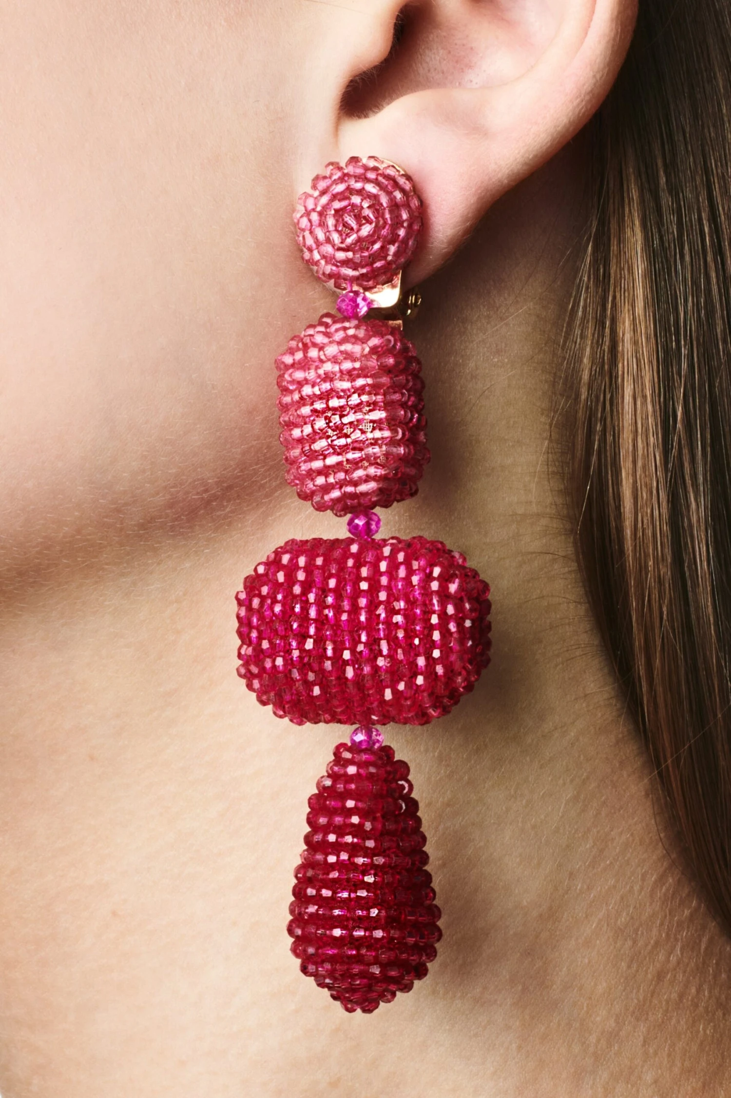 JOSEPHINE EARRINGS - RASPBERRY OMBRE 3 JOSEPHINE EARRINGS - RASPBERRY OMBRE