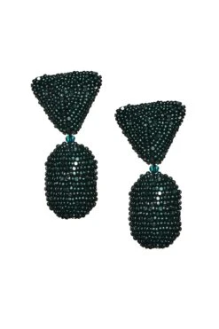 CHRYSTIE EARRINGS - ANTIQUE GREEN -Outdoor Voices Store J20E93 CHRYSTIEEARRING METALLICEMERALD