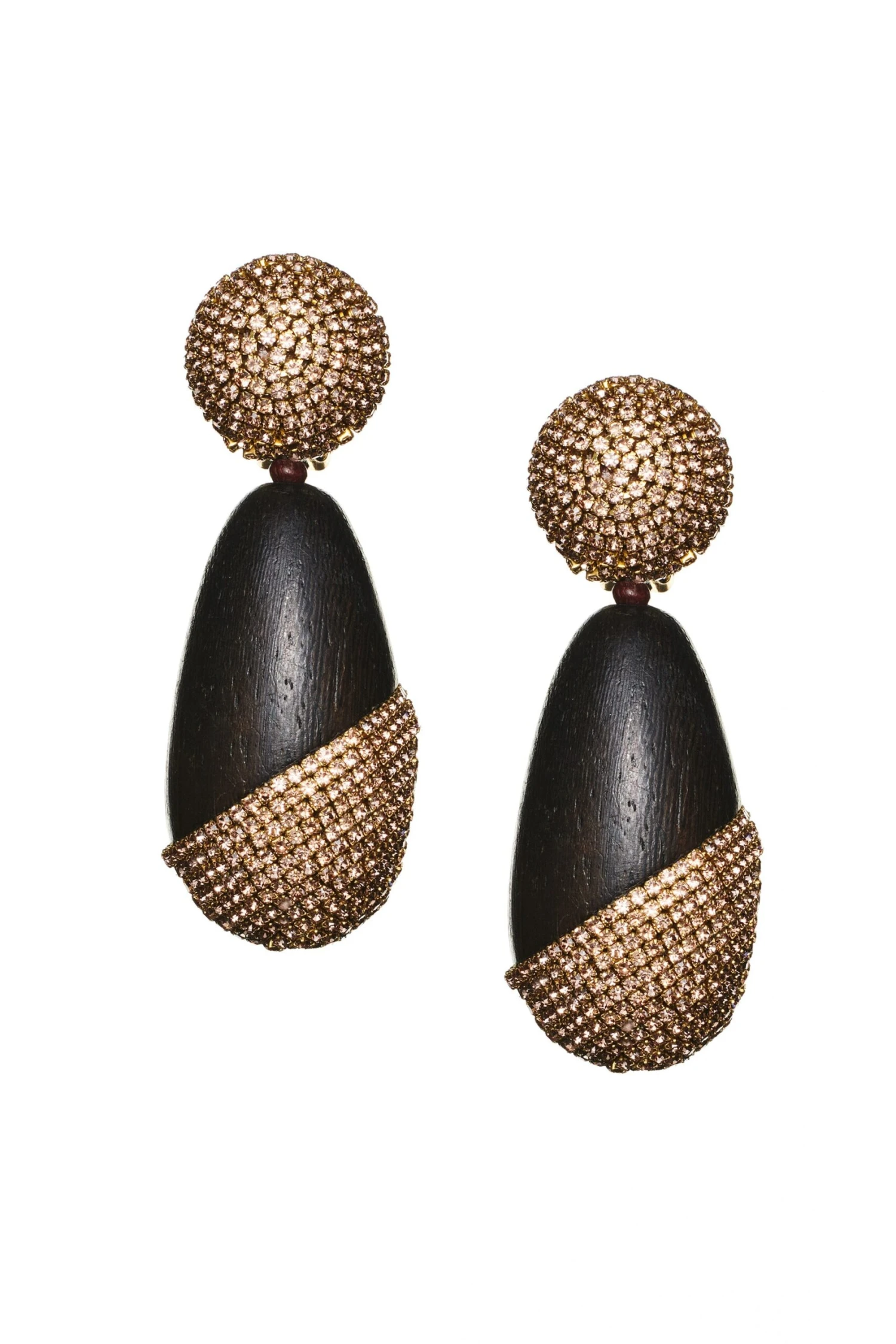 CHRISTINA EARRINGS - ROBLE WOOD/CHAMPAGNE 4 CHRISTINA EARRINGS - ROBLE WOOD/CHAMPAGNE - Image 2