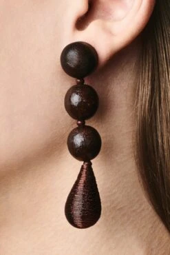 FRIDA EARRINGS - ROBLE WOOD/METALLIC BRONZE