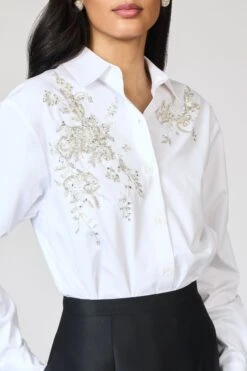EMBELLISHED TATIA TOP - WHITE -Outdoor Voices Store R261S01 001 6