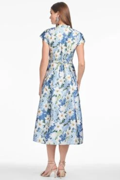 MARTINE DRESS - SKY BLUE STAR LILLIES -Outdoor Voices Store S252D19 461 3