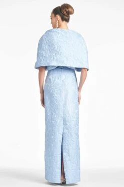 THE HUG SHAWL - ICE BLUE JACQUARD CLOQUE -Outdoor Voices Store SHAWL ICEBLUE BACK