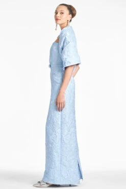 THE HUG SHAWL - ICE BLUE JACQUARD CLOQUE -Outdoor Voices Store SHAWL ICEBLUE SIDE2