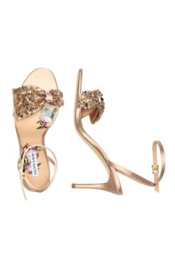Chelsea Embellished Obi-Bow Open Toe - Champagne