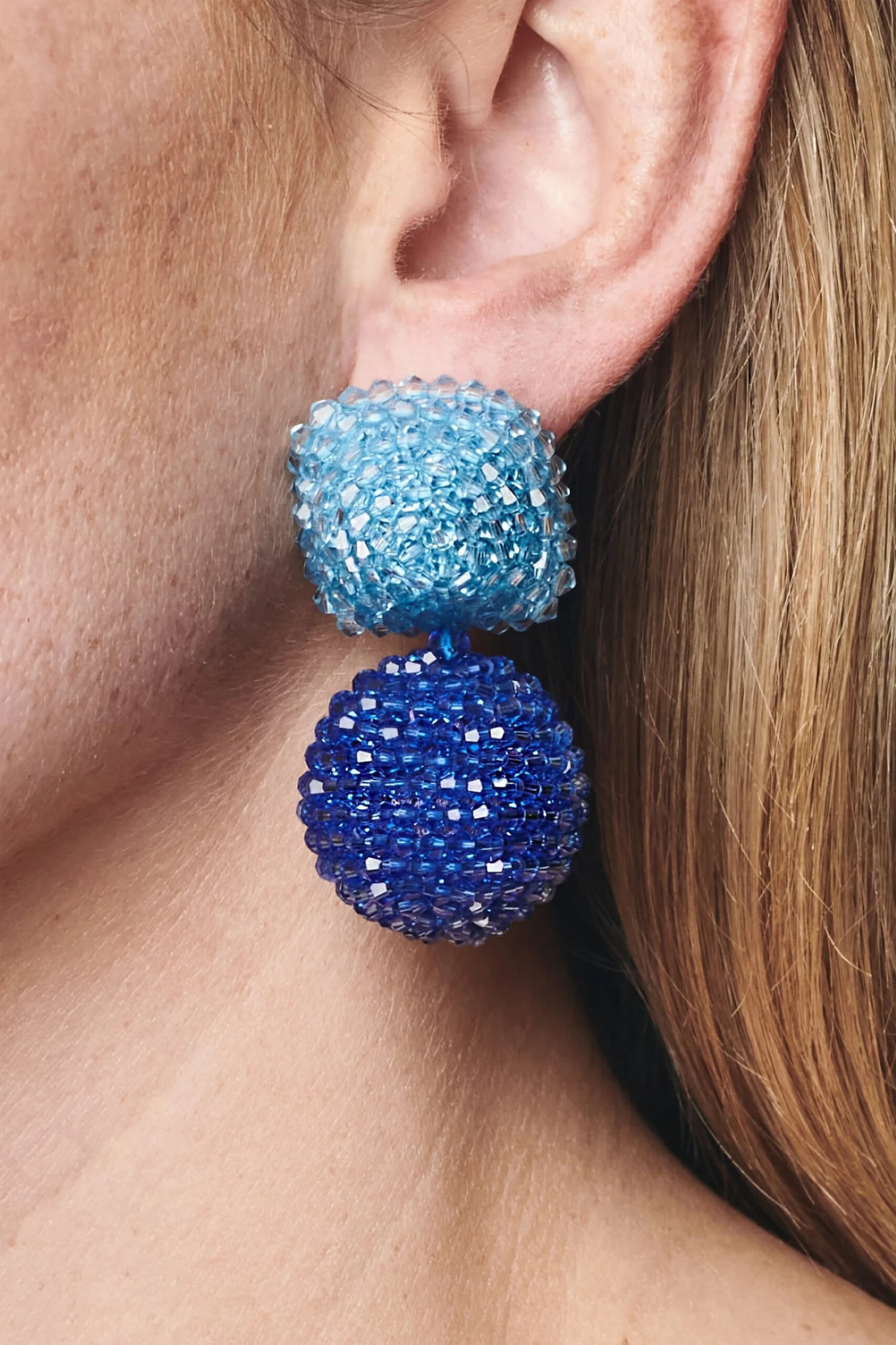 LYDIA EARRINGS - ICE BLUE/NAVY 3 LYDIA EARRINGS - ICE BLUE/NAVY