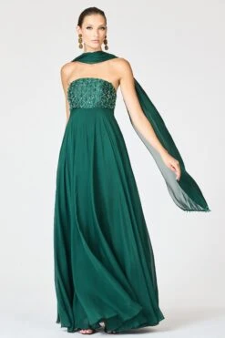 EMBELLISHED MONACO GOWN - FOREST GREEN -Outdoor Voices Store SHOT 127 007 42c250c4 3d85 4846 a246 565c2ef91df4