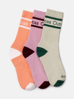 OV Club Crew Sock 3-Pack 8 OV Club Crew Sock 3-Pack -Outdoor Voices Store U601661 PCN MPS OV Club Crew 3 Pack Melon Provence Sage THREE 050 IXELwvf