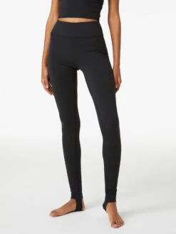 CloudKnit Stirrup Legging -Outdoor Voices Store W101600 HMJ BLK AllDayStirrupLegging Black FrontHero 051