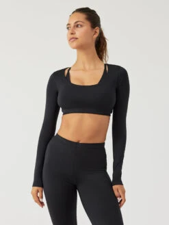 Sculpt Longsleeve Crop Top -Outdoor Voices Store W202018 SPT BLK Sculpt Longsleeve Crop Top Black 048 nSdHCk3