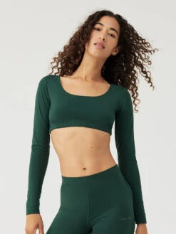 Sculpt Longsleeve Crop Top -Outdoor Voices Store W202018 SPT PIN Sculpt Longsleeve Crop Top Pine 373 jm7HUcM