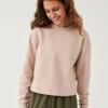 Cotton Terry Cropped Sweatshirt