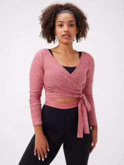 CloudKnit Longsleeve Wrap -Outdoor Voices Store W301601 HLM DSR All Day Longsleeve Wrap Desert Rose 065