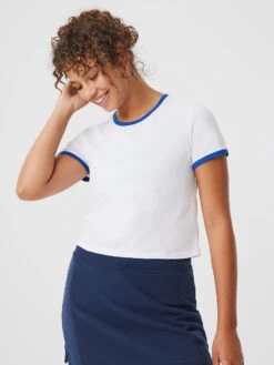 Ringer Shortsleeve -Outdoor Voices Store W301912 PMC WOV Ringer Shortsleeve White OV Blue 084 QUgwkl2