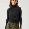 SoftRib Turtleneck -Outdoor Voices Store W302002 CTR BLK SheerRib Turtleneck Black 021 wyatqQB