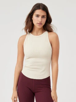 SuperForm™ Rib High Neck Tank -Outdoor Voices Store W302012 SFR BLK SuperForm Rib High Neck Tank Linen 028 B2yWE2x