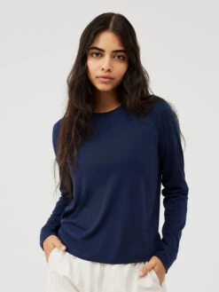 Merino Wool Longsleeve -Outdoor Voices Store W302043 MNW NVY Merino Wool Longsleeve Navy 028 nvPFd1w