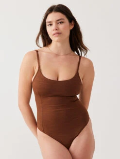 TechSweat™ Leotard -Outdoor Voices Store W401891 TSW COC Move Free Leotard Cocoa 120 3eFXEoO