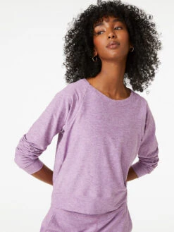 CloudKnit Shrunken Crew -Outdoor Voices Store W501564 HMJ PRV AllDayShrunkenCrew Provence FrontHero 115 kmpvV7c