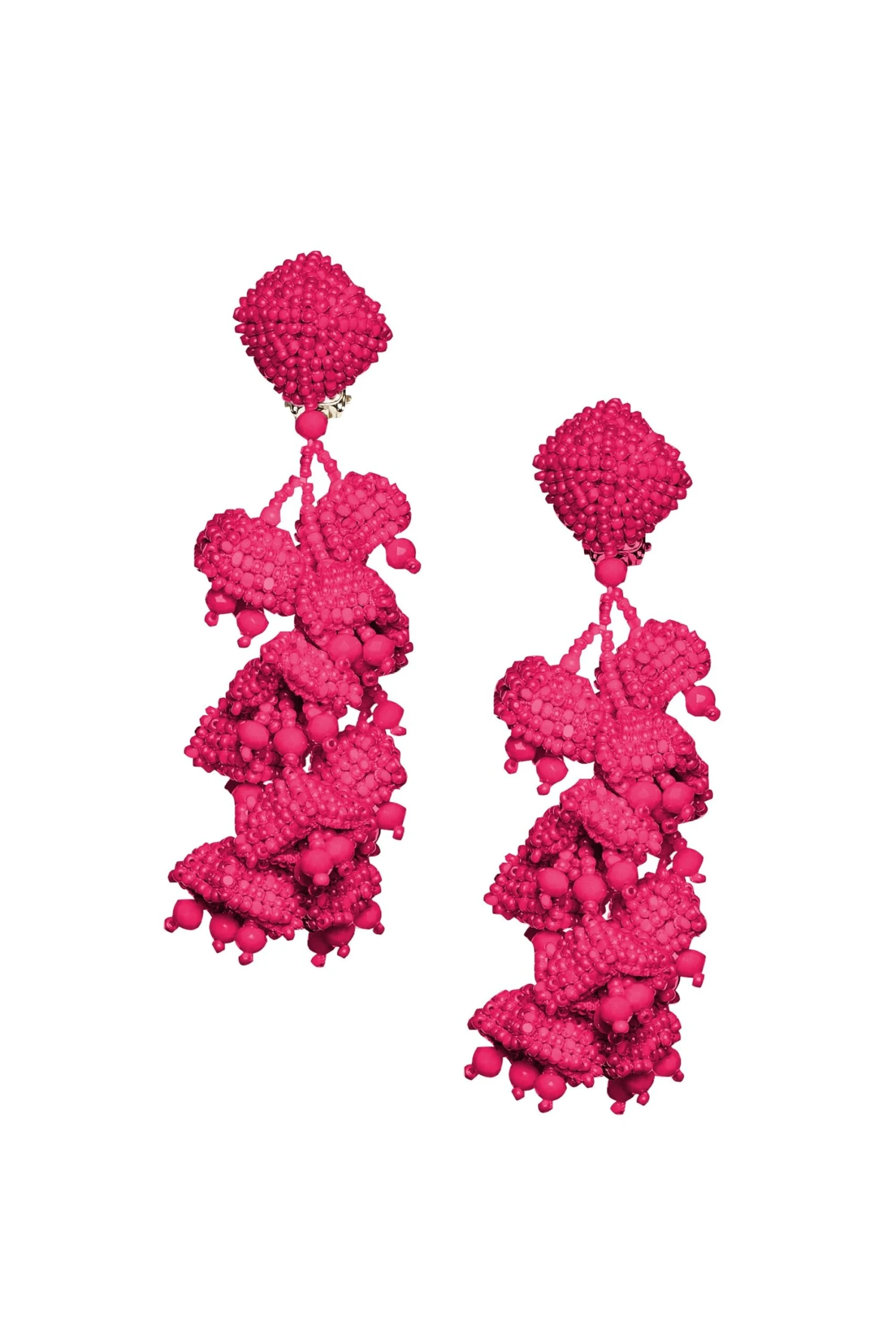 GRAPES EARRINGS - FUCHSIA 3 GRAPES EARRINGS - FUCHSIA